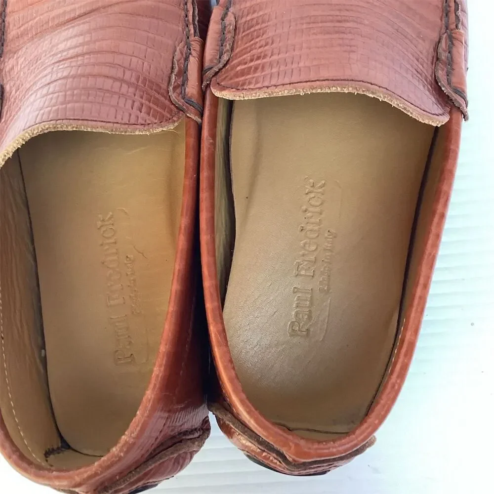 Paul Fredrick Men's Brown‎ Leather Loafers Slip On Casual Shoes